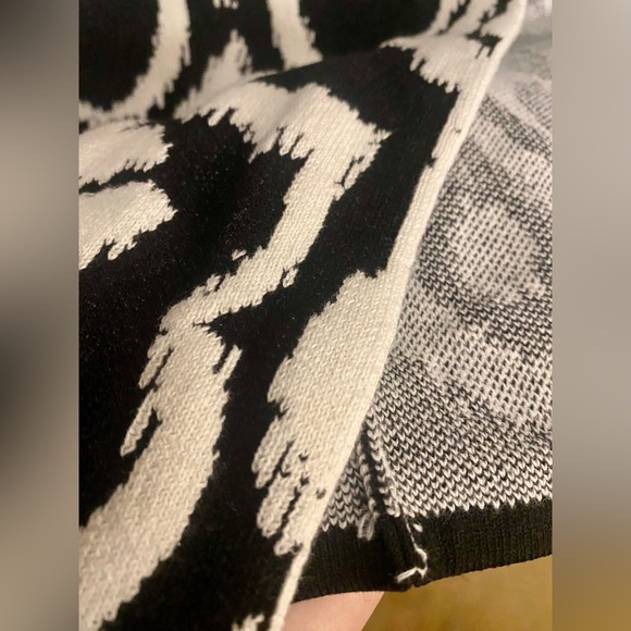 Chicos size 1 open long cardigan black/white - Picture 3 of 5